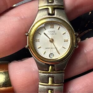 Vintage Anne Klein Gold and Silver Tone Metal Classic Wrist Watch D1